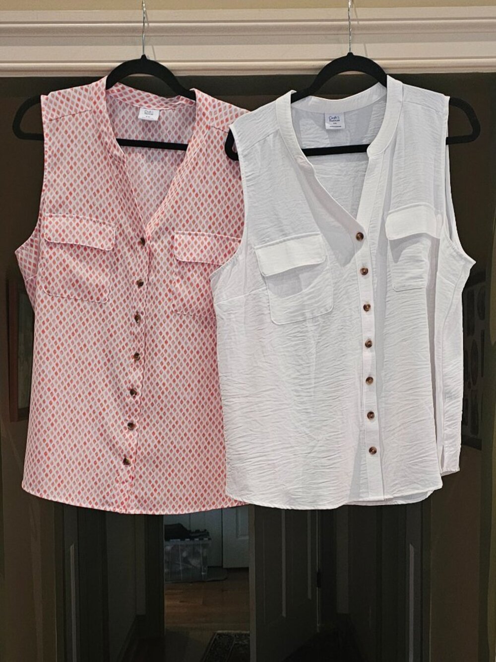 Womens Croft & Barrow Sleeveless Blouses (2 Shirts) XXL